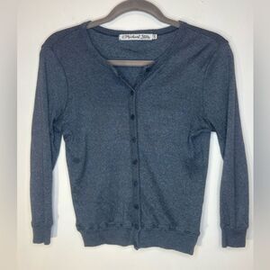 Michael Stars EUC blue/silver metallic Ruiz button down cardigan Size OS